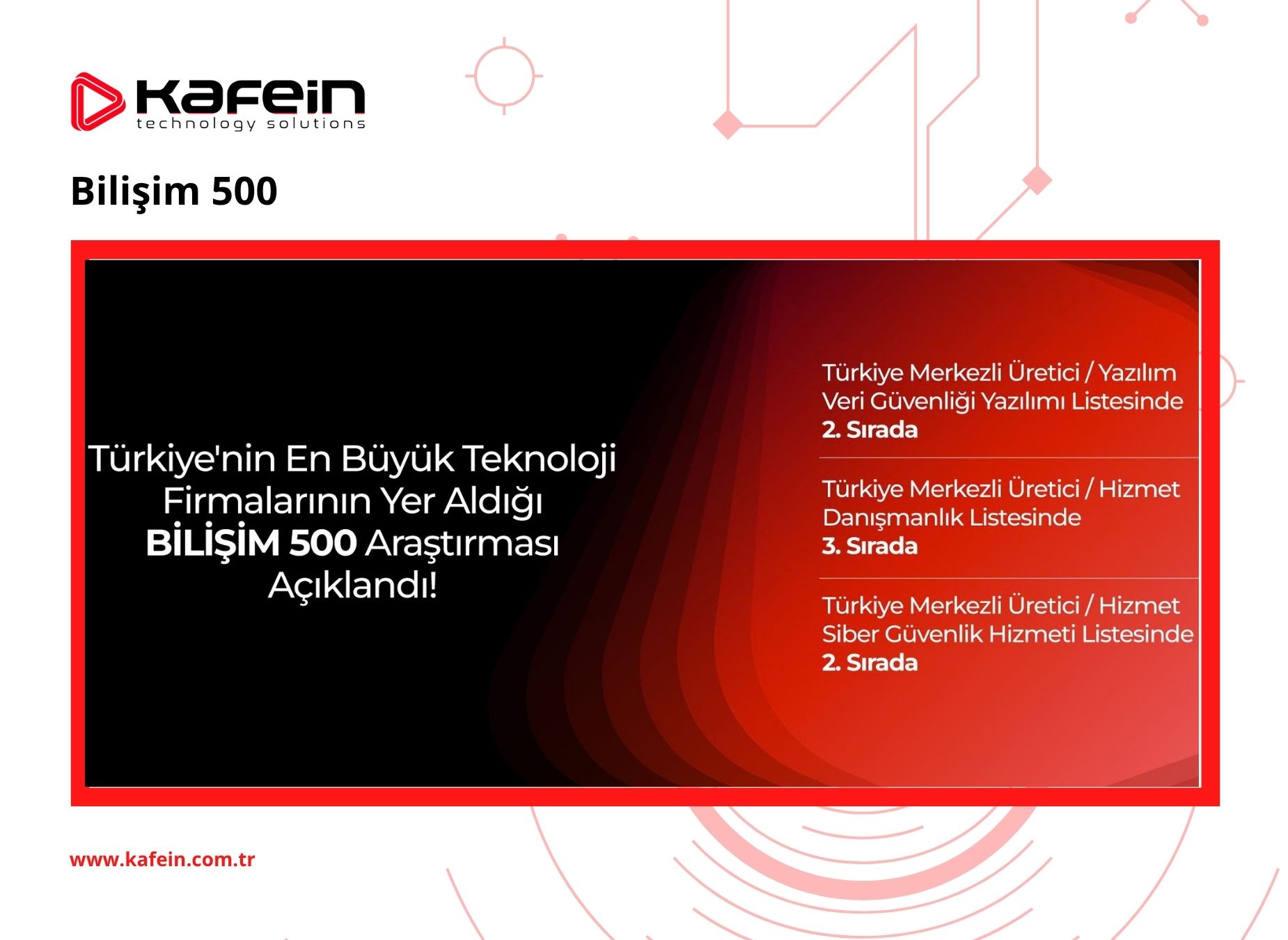Kafein Technology is in the Bilişim 500 Report!